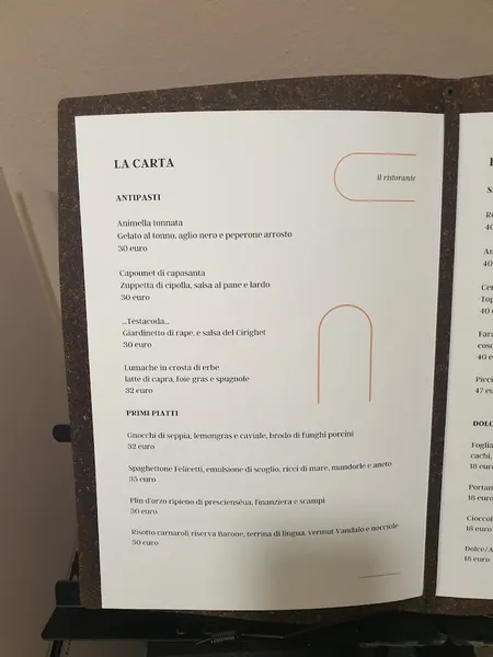 menu 1 of La Pista