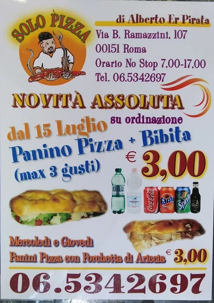 menu 1 of SOLO PIZZA - Roma Ramazzini