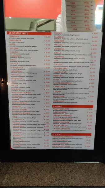 menu 1 of Pizzeria Punto It