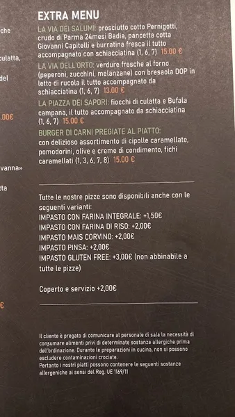 menu 1 of Pizzeria Locale