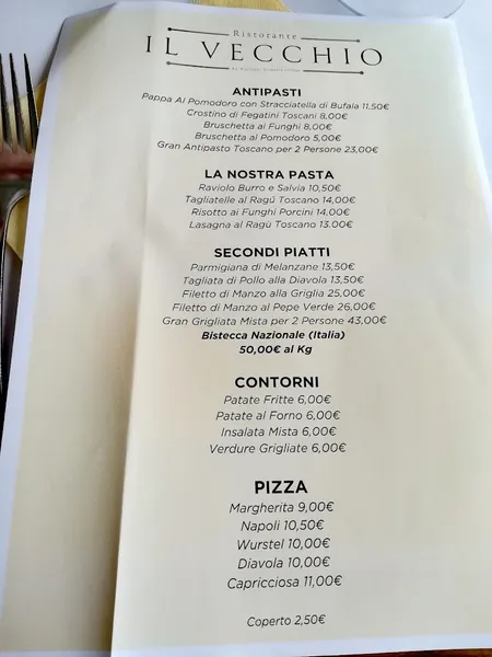 menu 0 of Risorante Il Vecchio