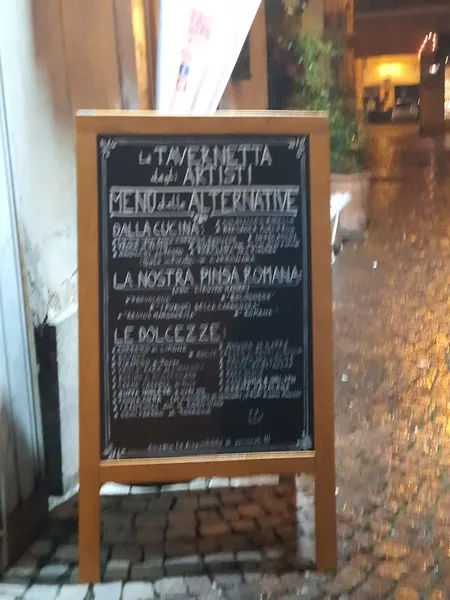 menu 2 of La Tavernetta degli Artisti