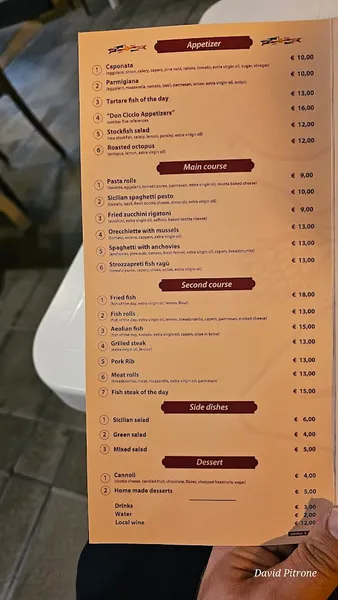 menu 0 of Hostaria Don Ciccio