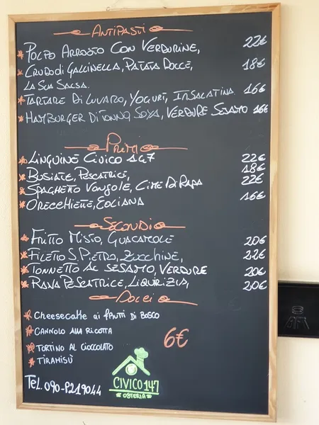 menu 0 of Civico 147 Osteria