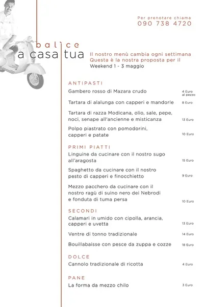 menu 1 of Ristorante Balìce