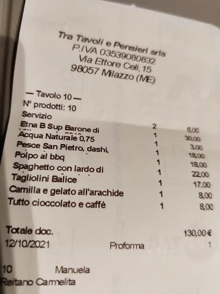 menu 2 of Ristorante Balìce