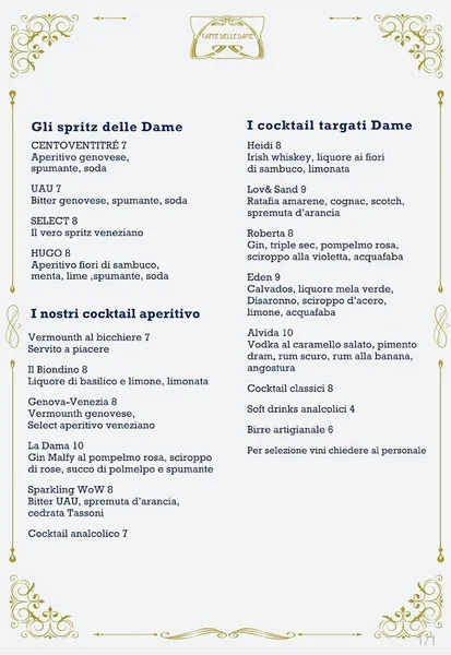 menu 0 of Caffè delle Dame