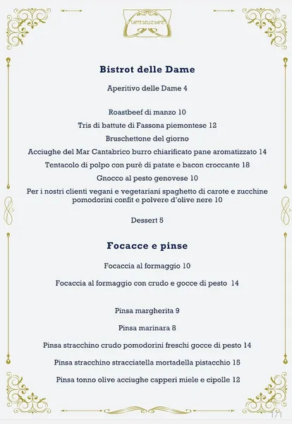 menu 1 of Caffè delle Dame