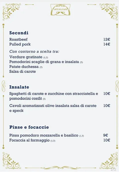 menu 2 of Caffè delle Dame