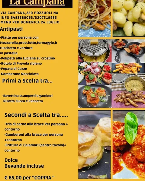 menu 2 of Trattoria La Campana