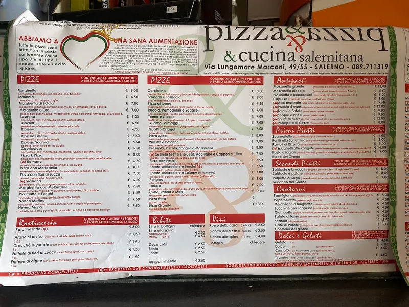 menu 2 of pizza & pizza