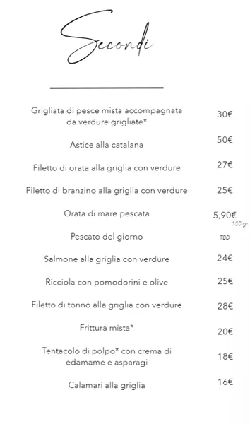 menu 2 of Ristorante FISH Torino