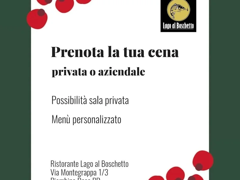 menu 0 of Ristorante Lago al Boschetto Carpfishing