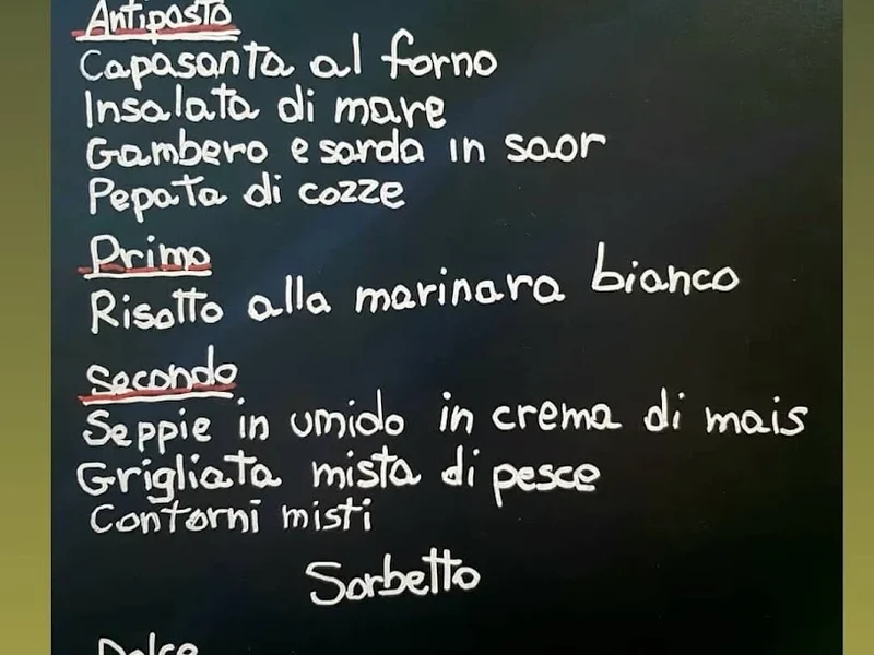 menu 1 of Ristorante Lago al Boschetto Carpfishing