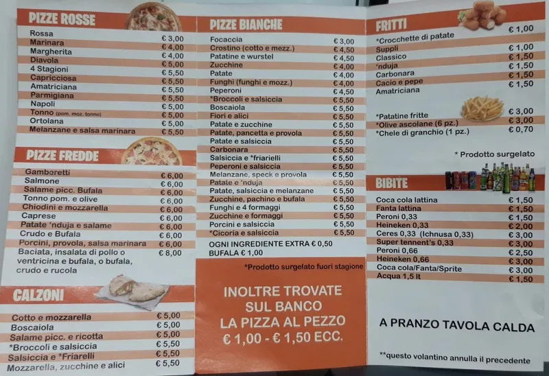 menu 0 of Pizzeria "Lo Spuntino" Roma