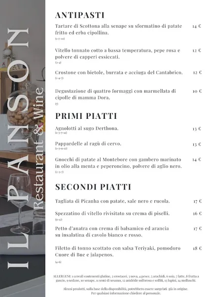 menu 0 of Il Pansón