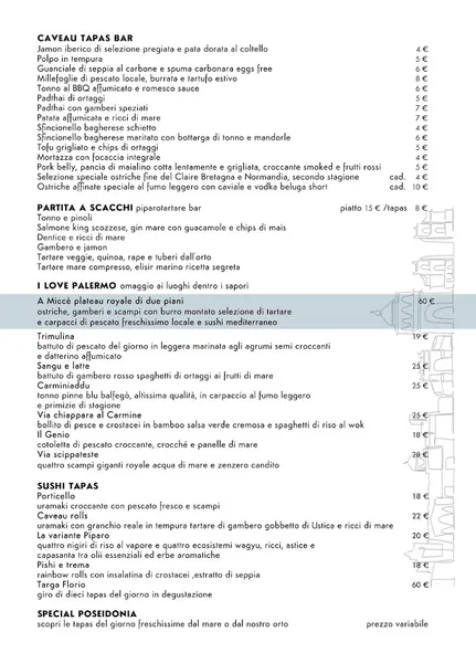 menu 0 of Caveau 38