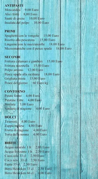 menu 0 of Da Andrea Il Pescatore