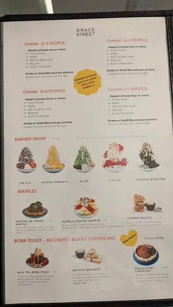 menu 1 of Grace Street Coffee & Desserts