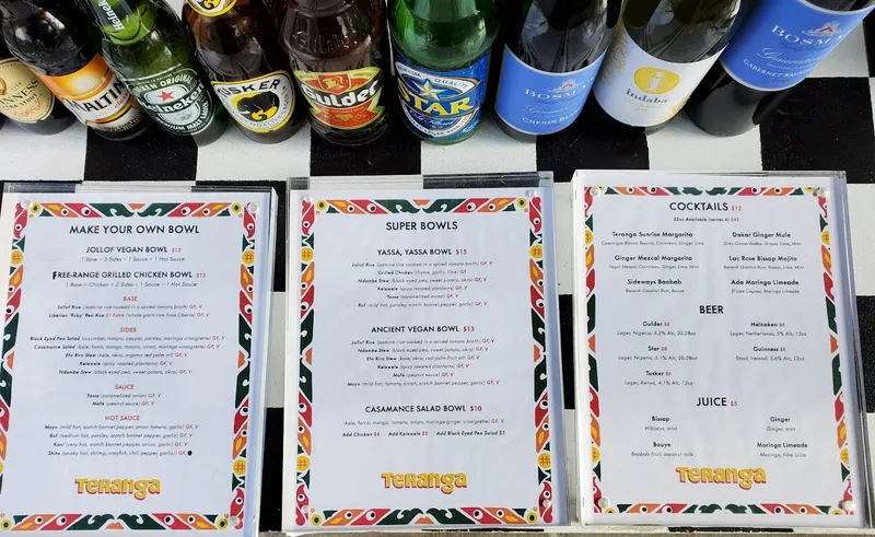 menu 1 of Teranga