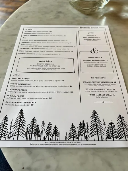 menu 2 of French Louie