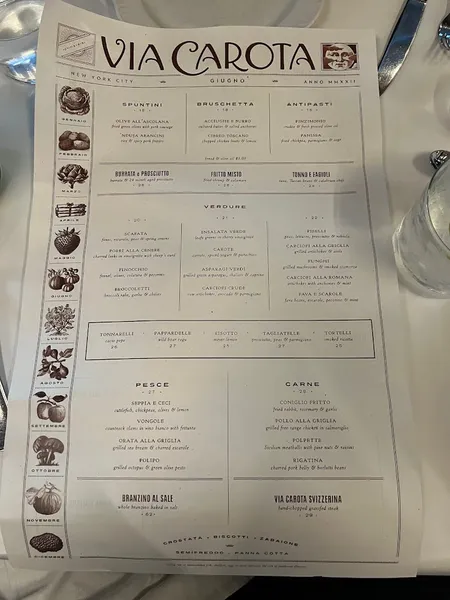 menu 2 of Via Carota