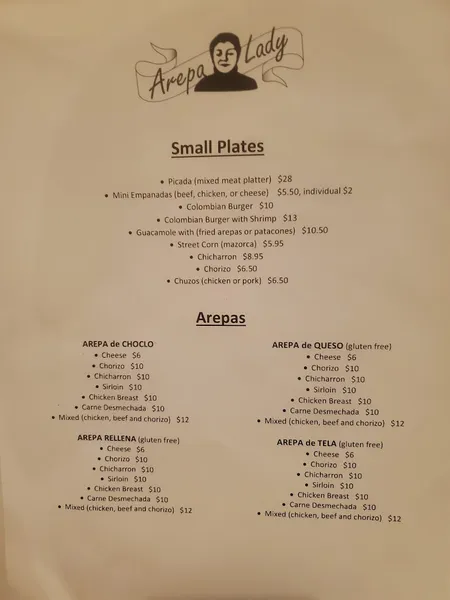 menu 0 of Arepa Lady