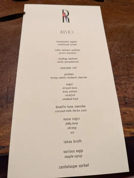 menu 1 of Rosella