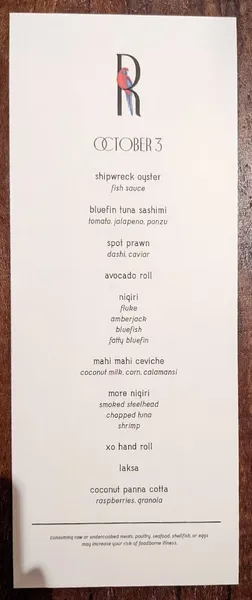 menu 2 of Rosella