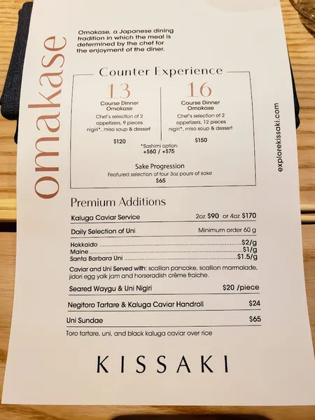 menu 0 of Kissaki Sushi