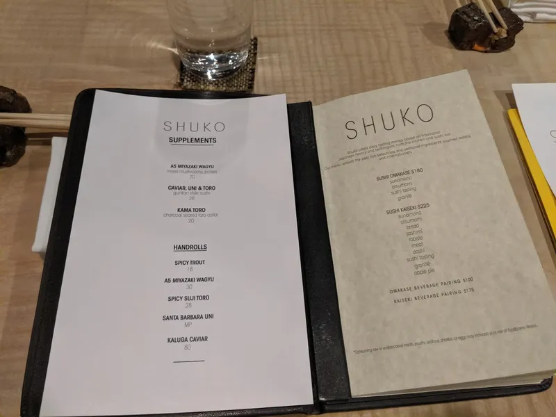 menu 0 of Shuko