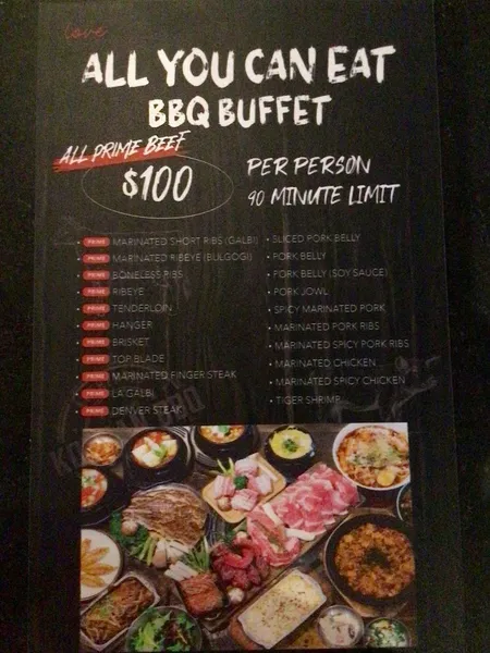 menu 2 of LOVE Korean BBQ