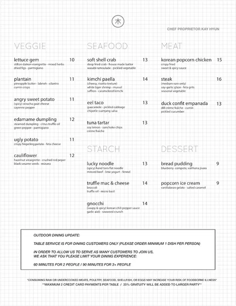 menu 1 of Thursday Kitchen