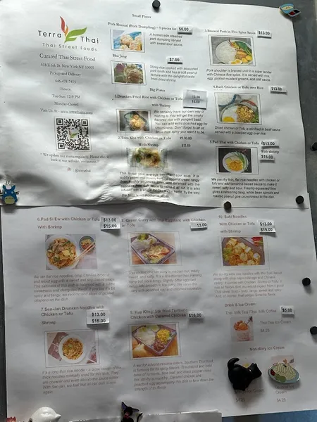 menu 1 of Terra Thai