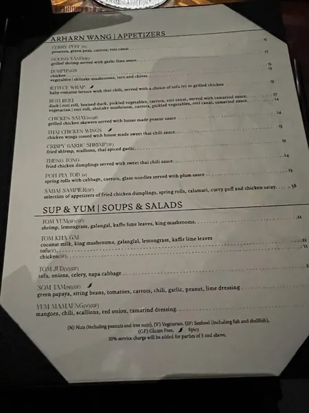 menu 1 of Sabai Thai