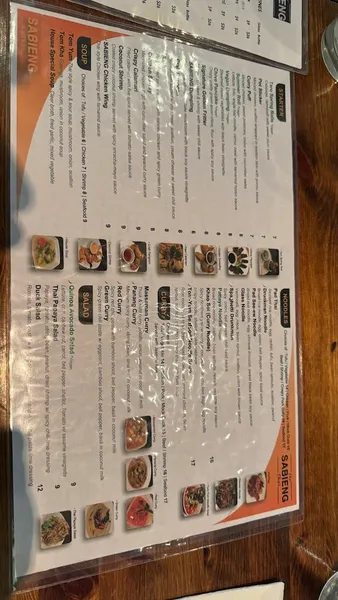 menu 1 of The Sabieng Thai