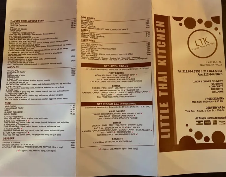 menu 0 of Little Thai Kitchen