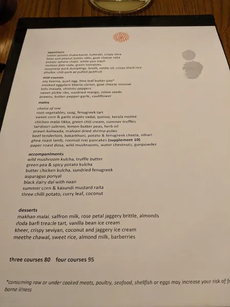 menu 1 of Indian Accent Restaurant, New York