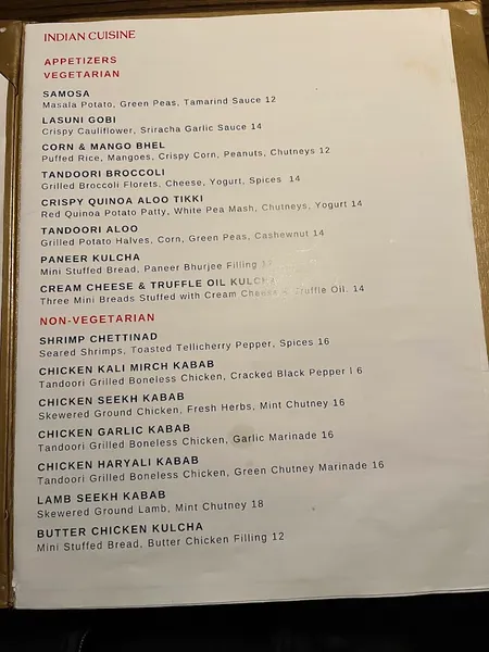 menu 0 of Utsav