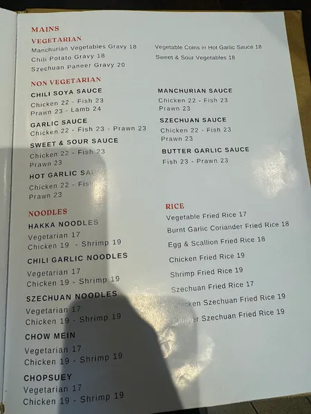 menu 2 of Utsav