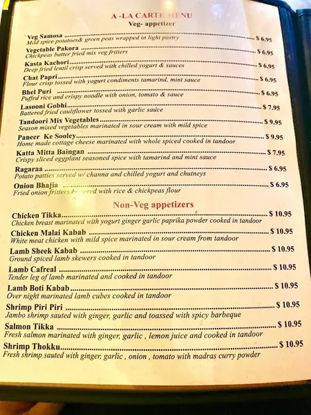 menu 0 of Bombay Grill House