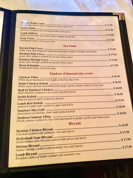 menu 1 of Bombay Grill House