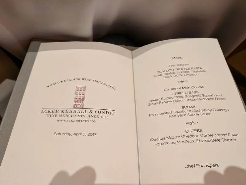 menu 2 of Le Bernardin