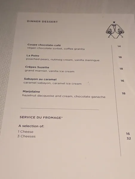 menu 1 of Le Coucou