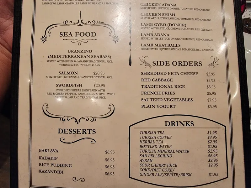 menu 1 of AGORA TURKISH RESTAURANT