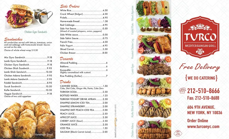 menu 0 of Turco Mediterranean Grill