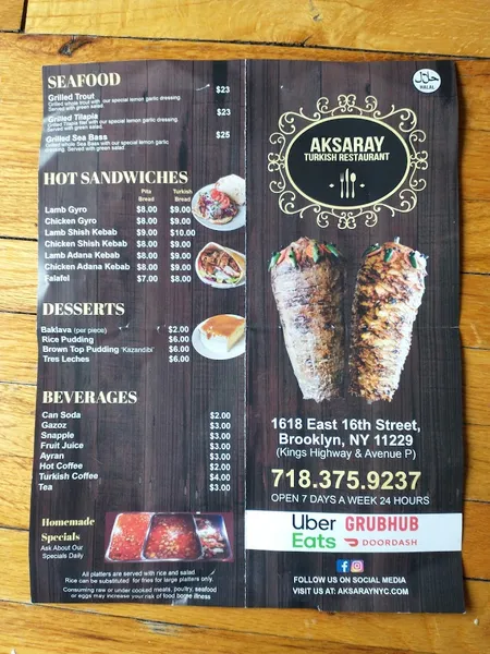 menu 1 of Aksaray