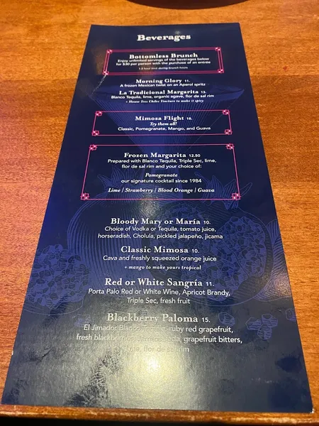 menu 1 of Rosa Mexicano