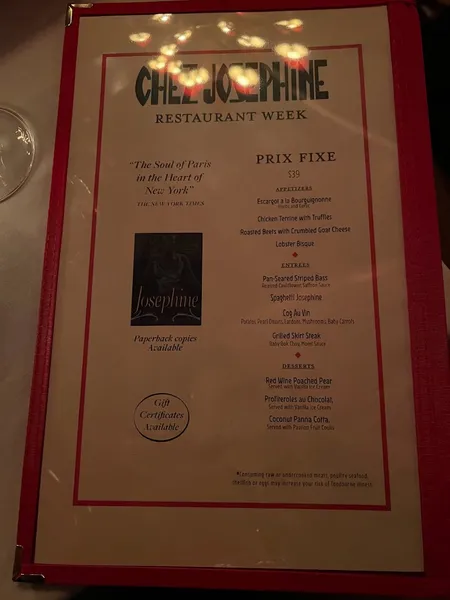 menu 2 of Chez Josephine