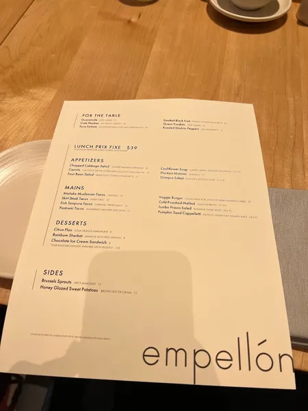 menu 2 of Empellon